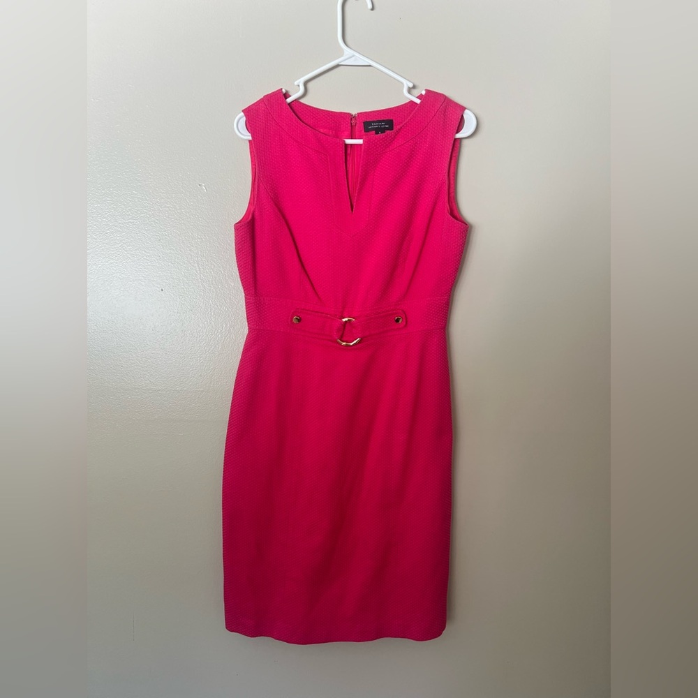 Tahari Pink Belted Dress
